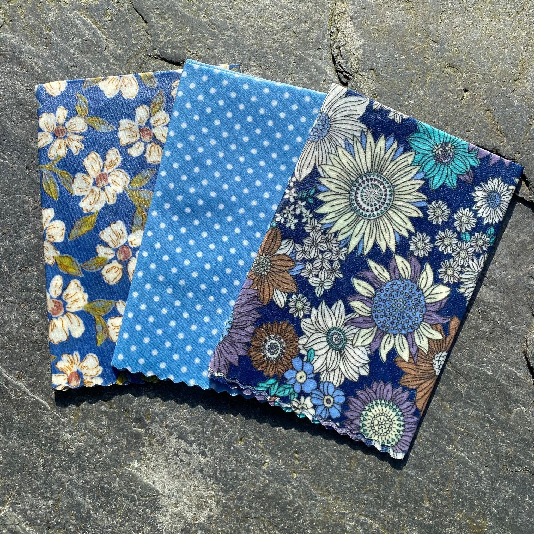 Blue Sunflower- Eco Friendly Beeswax Wrap - Rooted in Magic Bee Retro
