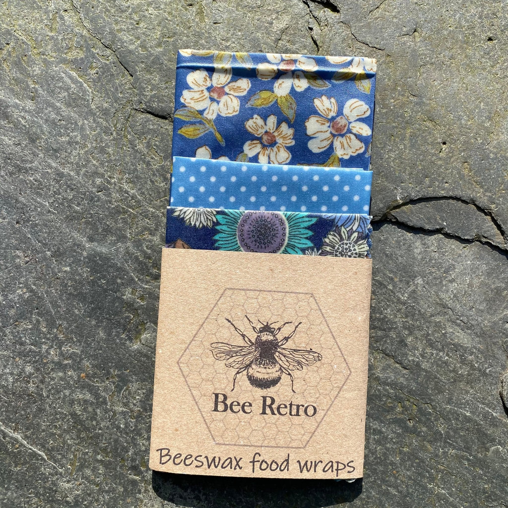 Blue Sunflower- Eco Friendly Beeswax Wrap - Rooted in Magic Bee Retro