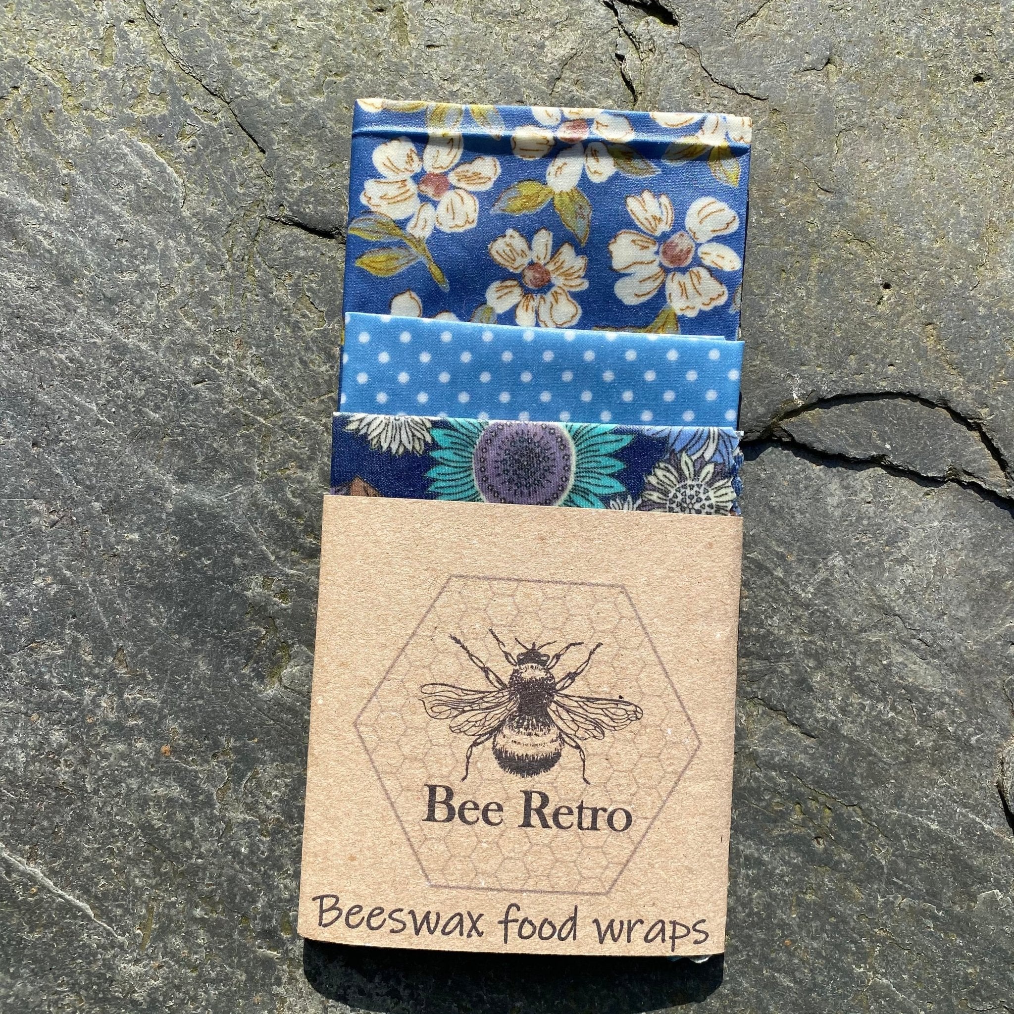 Blue Sunflower- Eco Friendly Beeswax Wrap - Rooted in Magic Bee Retro