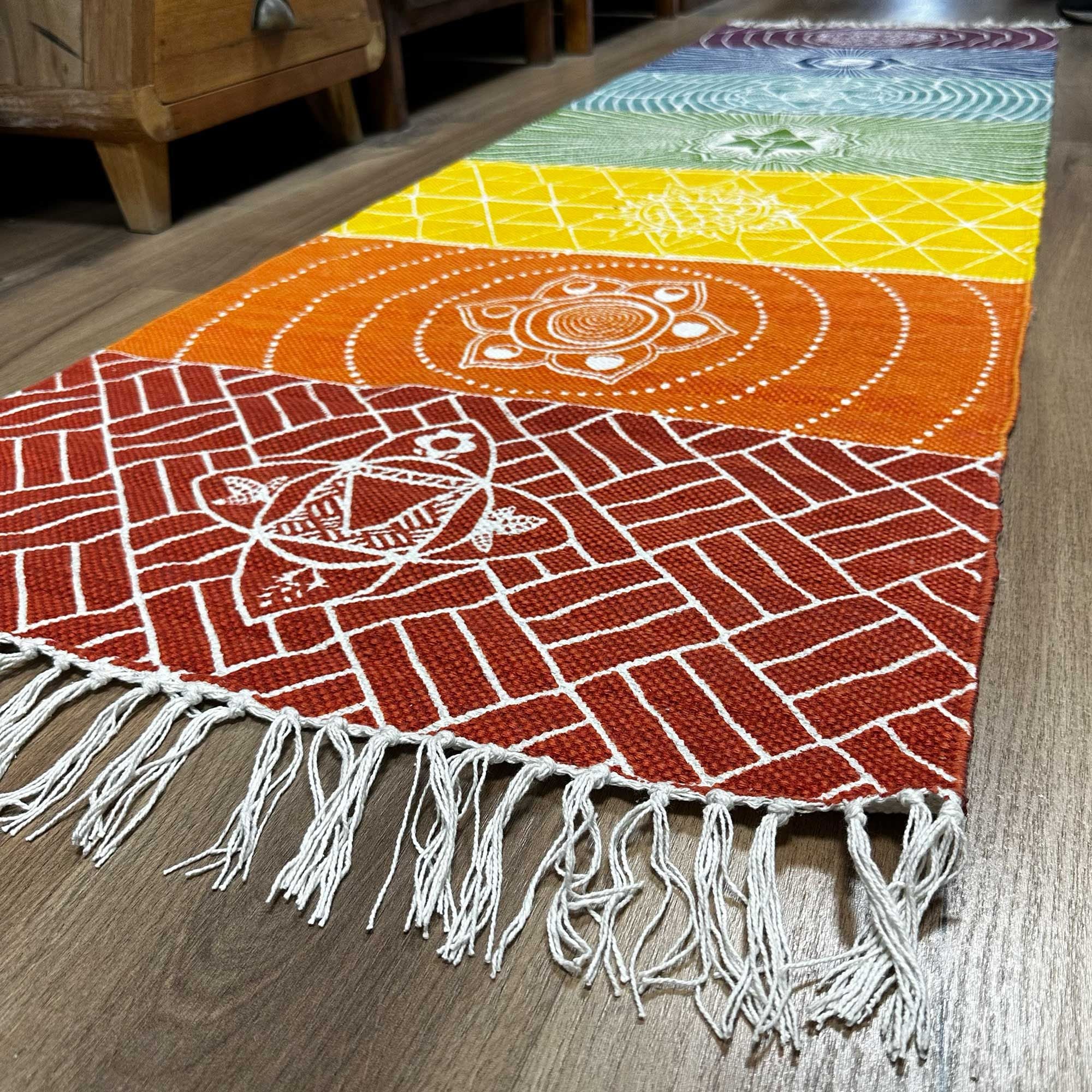 Yoga Rug - 60X200cm - 7 Chakras - Rooted in Magic Boho Comfort Throws