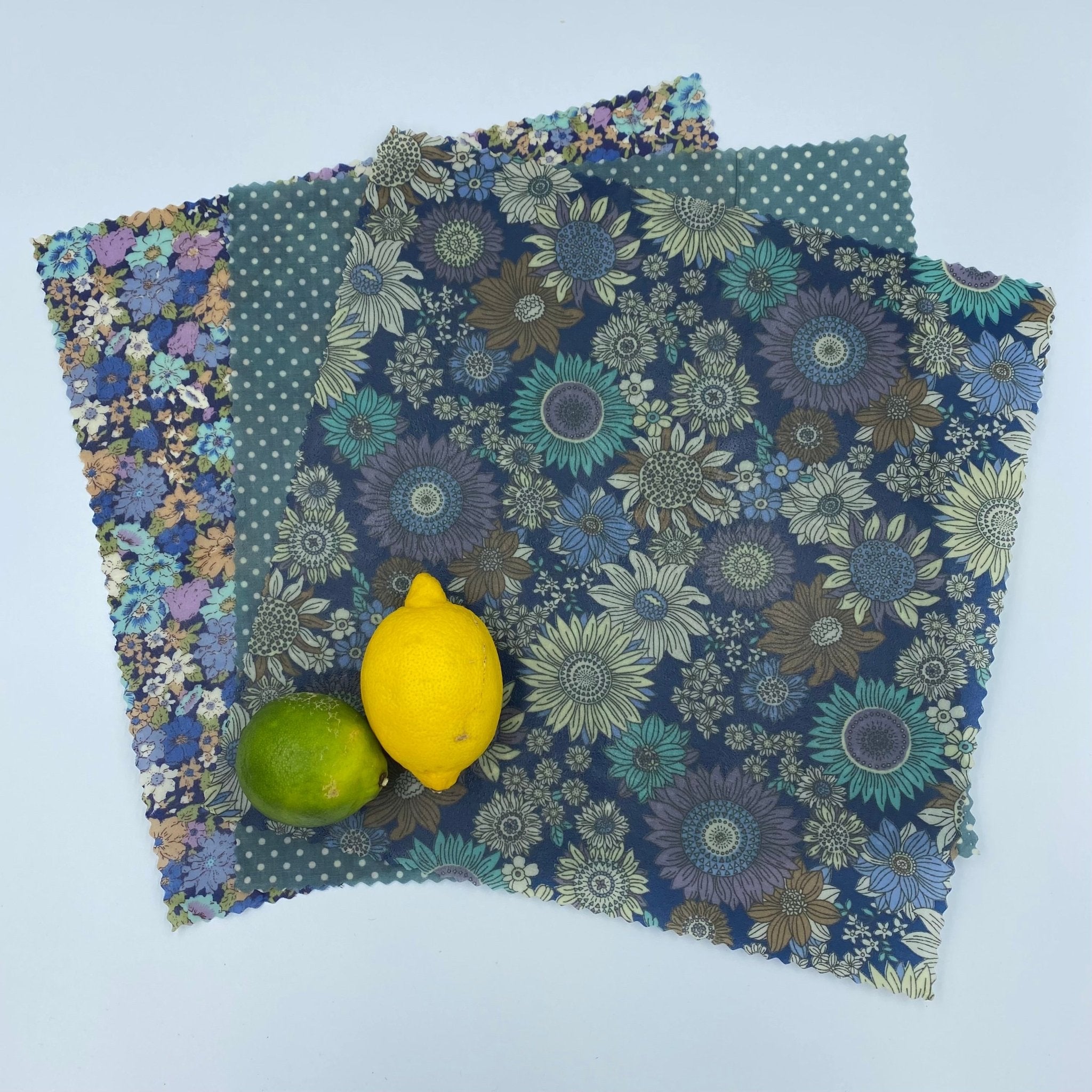Blue Sunflower- Eco Friendly Beeswax Wrap - Rooted in Magic Bee Retro