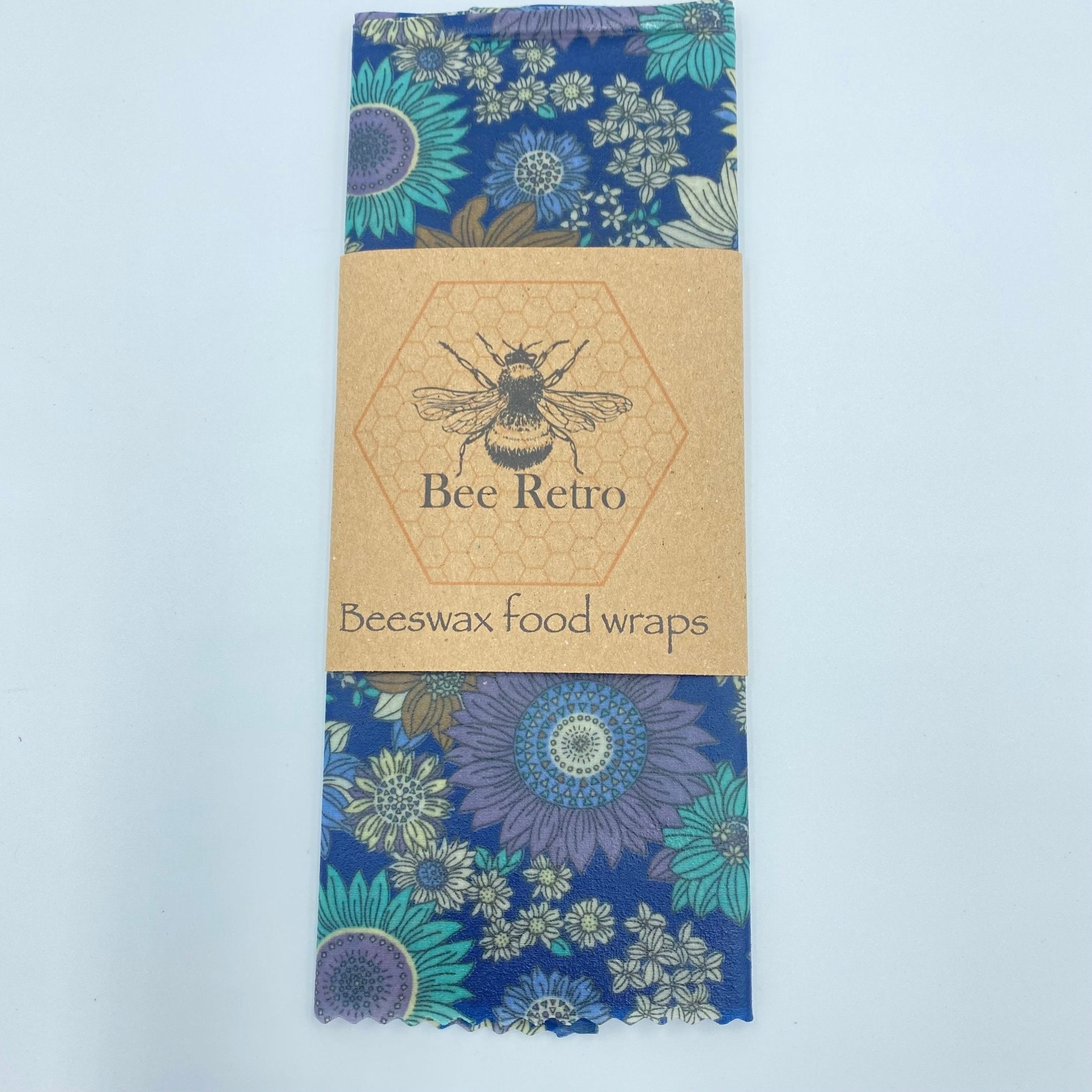 Blue Sunflower- Eco Friendly Beeswax Wrap - Rooted in Magic Bee Retro